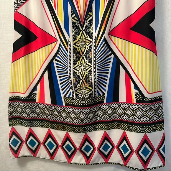 Point Bright Print Sleeveless Shift Dress Size Large - Picture 5 of 16